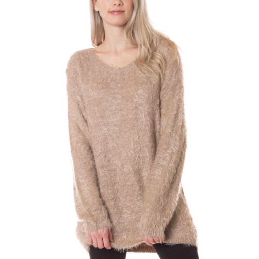 CozyChic Fluffy Scoop Neck Sweater